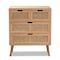 Baxton Studio Alina Mid-Century Oak Finished Wood and Rattan 4-Drawer Accent Chest 162-10553 - alternate 7
